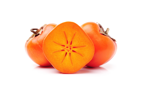 Persimmon with white background, tropical fruit