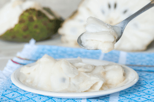 Fresh soursop on a plate