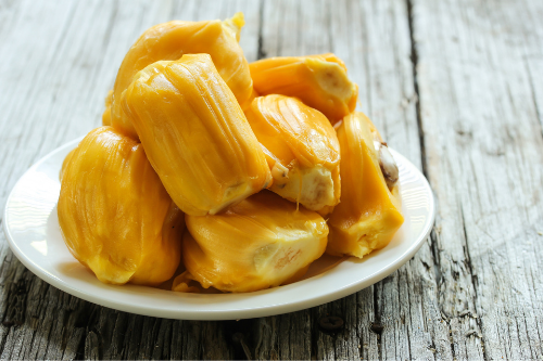 Jackfruit pulp on a plate