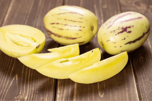 Tropical Pepino melon displayed on a plate