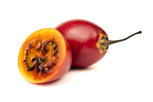 Tamarillo fruit with white background, tropical fruit