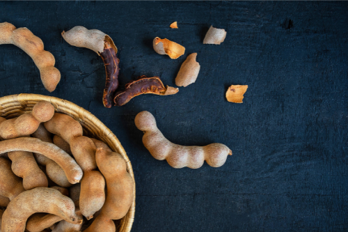 Tamarind fruit in a basket