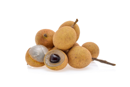 Longan with white background, tropical fruit