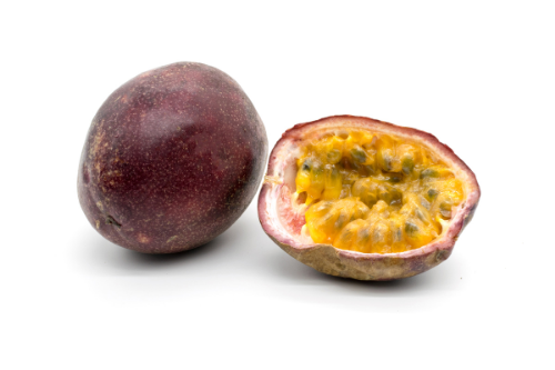 Passion fruit with white background, tropical fruit