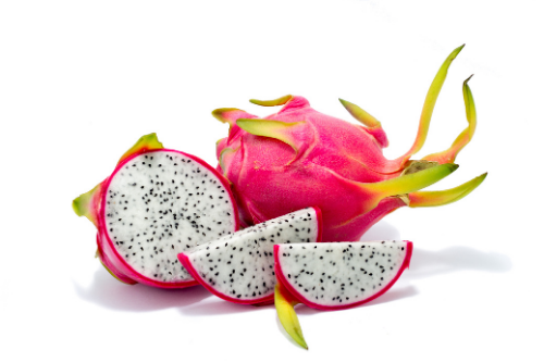 Dragon fruit with white background, tropical fruit